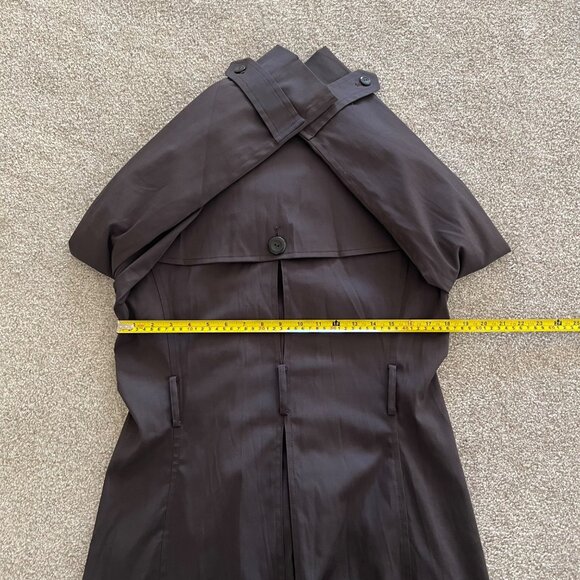 AB Studio Chic Minimalist Double Breasted Dark Gray Belted Overcoat Size 6 NWOT - Picture 11 of 11